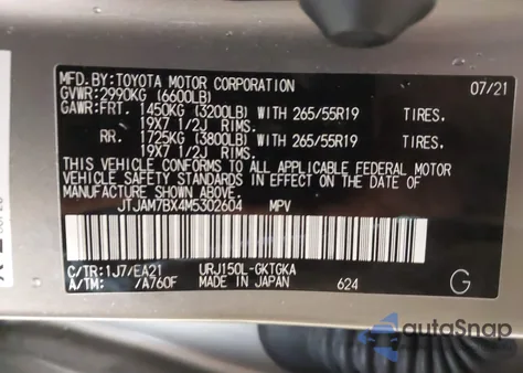 2021 Lexus Gx 460 Premium from USA, damaged, VIN JTJAM7BX4M5302604
